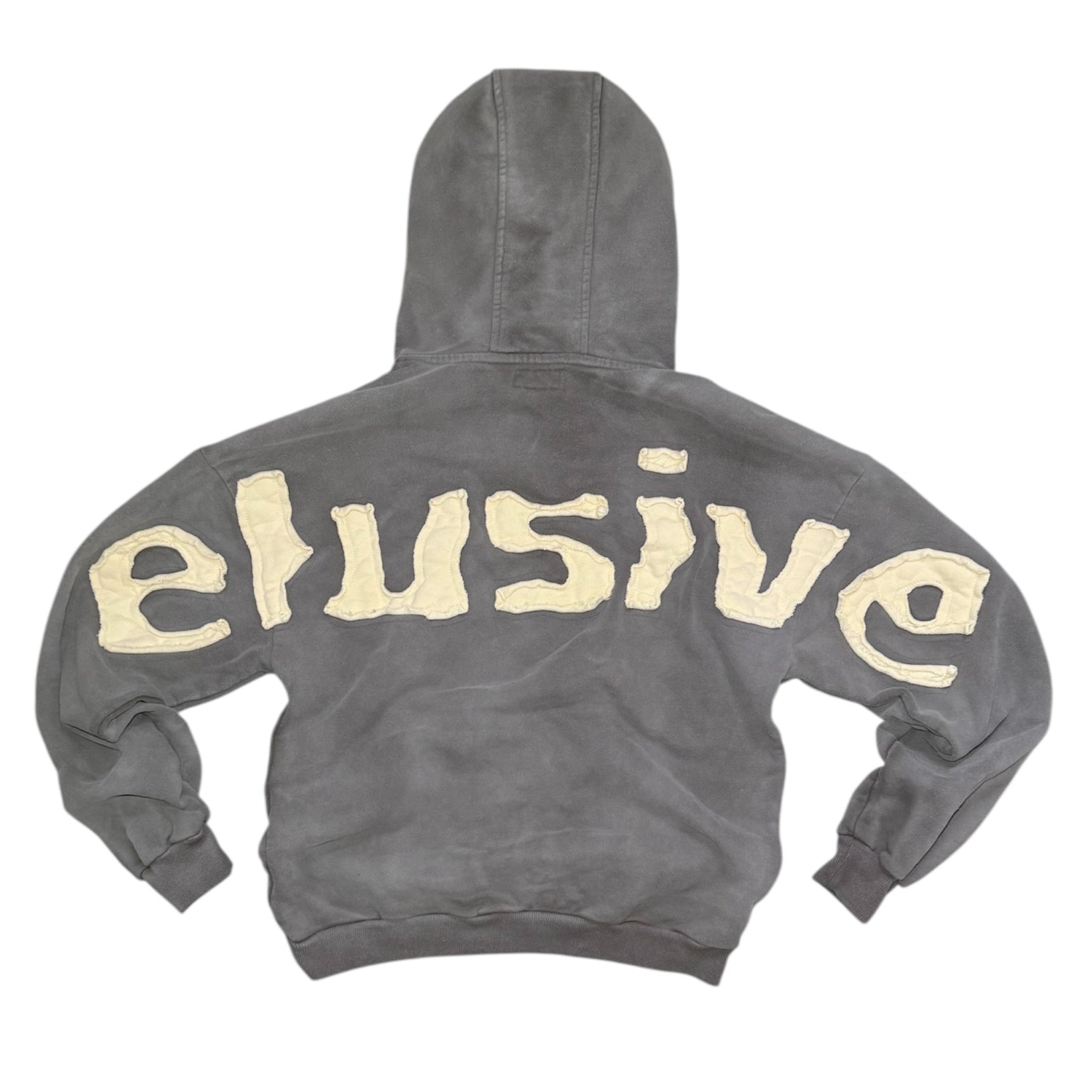 grey patch hoodie
